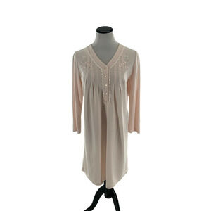 Miss Elaine Vintage House Dress Women's Size Petite Small Embroidered Sleepwear